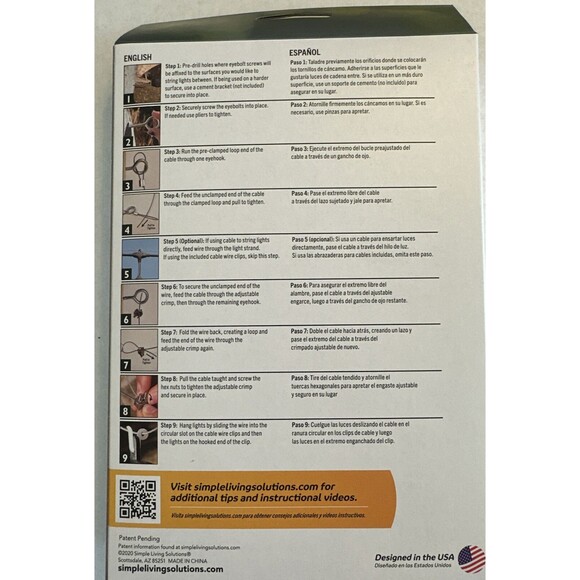 40ft Cable Wire Kit Patio Light Clips Simple Living Solutions ProDec 815040-4 - Picture 2 of 2
